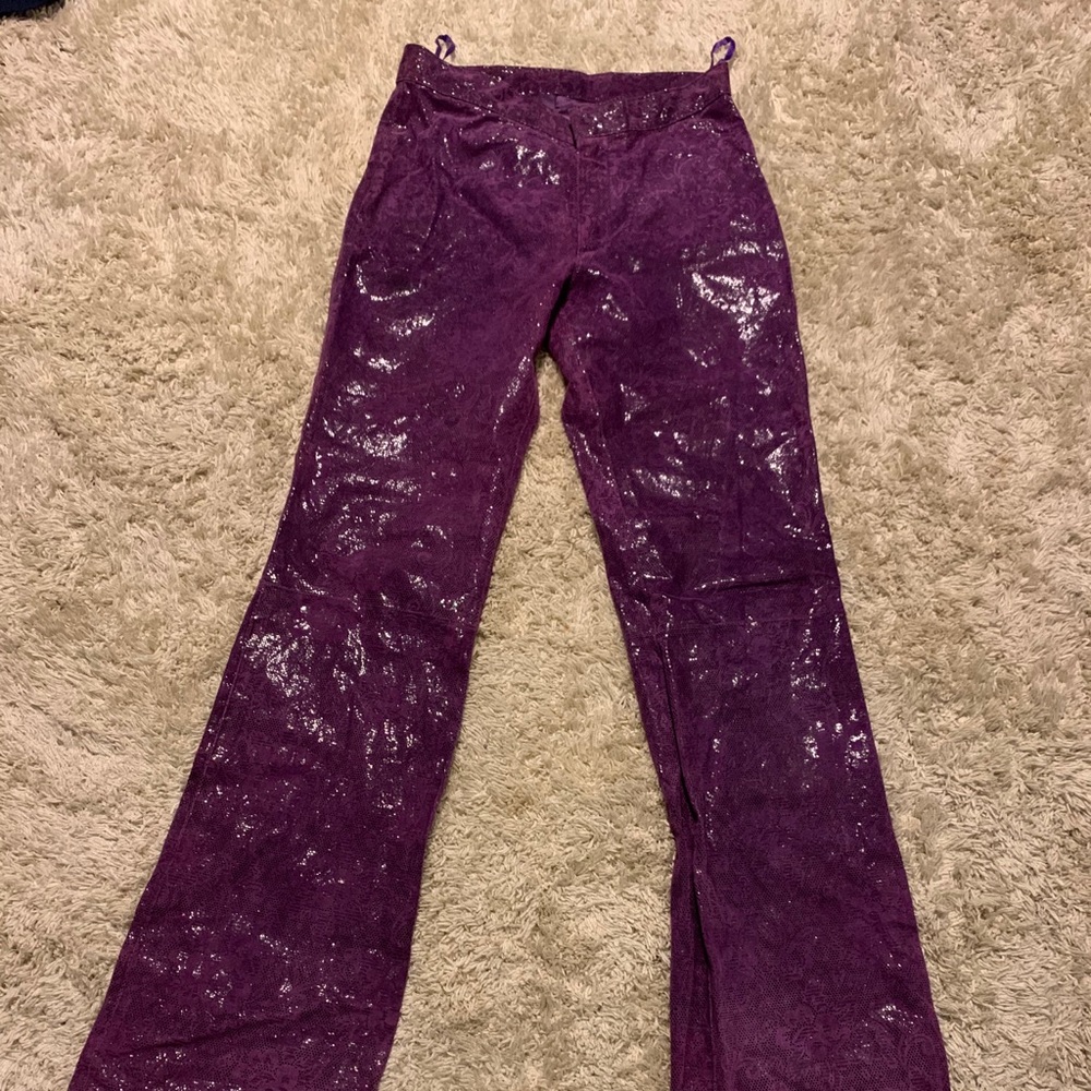 Wilson vintage funky purple leather pants size 6